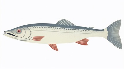 Obraz premium Stylized Illustration of a Freshwater Fish with Detailed Features