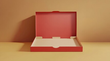 Blank pizza box mockup on yellow background