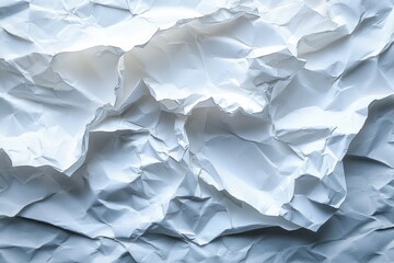 Fototapeta premium Crumpled White Paper Texture Background Minimalist Design Soft Lighting