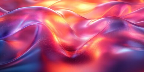 Obraz premium Futuristic Abstract Composition with Iridescent Ribbons and Soft Pastel Colors