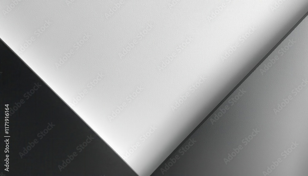 Poster Modern Abstract Geometry: Minimalist Overlapping Angles of Gray and White Surfaces with Subtle Textured Shadows for Design Inspiration