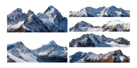 Stunning panoramic view of majestic snow-capped mountains and glaciers