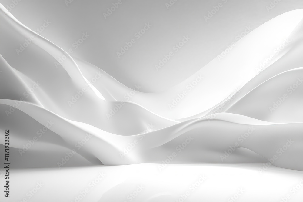 Leinwandbilder Minimalist Abstract Background with Soft Light and Shadows on White Surface for Product Display