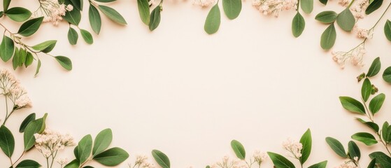 Fototapeta premium A delicate white flower surrounded by lush green leaves, beautifully framed against a pristine white background, perfect for expressing love on Valentine's Day.