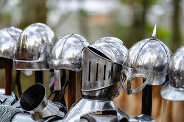 Ancient Helmet from suit of Warrior armor. mediaeval knight gladiator head protection parts