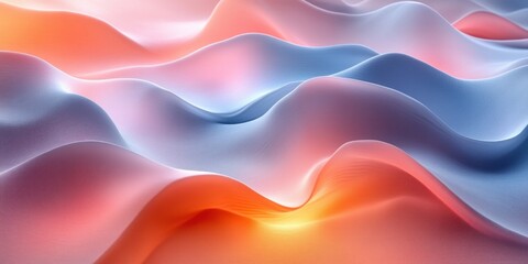 Obraz premium Minimalist Fluid Abstract Design with Ethereal Pastel Colors and Curved Lines