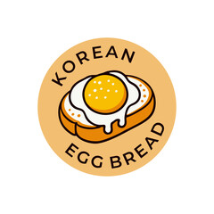 Korean egg bread logo vector