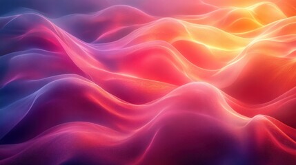 Fototapeta premium Futuristic Abstract Composition with Smooth Curved Lines and Vibrant Iridescent Colors