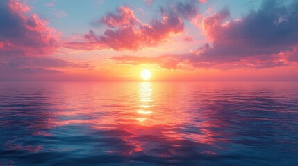 Serene Sunset Over the Ocean