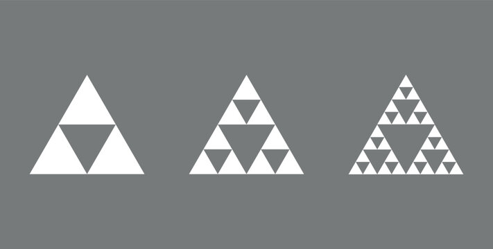 Sierpinski triangle evolution in mathematics.