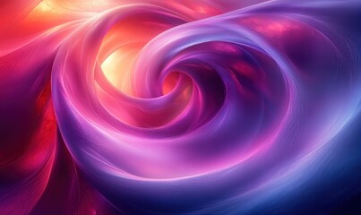 Futuristic Abstract Composition with Smooth Interlocking Rings in Purple and Blue Ethereal Lighting