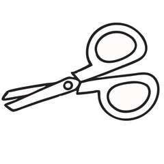 Blue Outline Scissors Vector Illustration