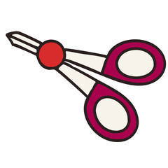 Red Scissors Vector Illustration