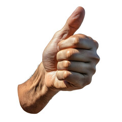 Hand Gestures Thumbs Up Sign Isolated on a Transparent Background