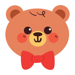 cute hand drawing cartoon bear. cute bear drawing for sticker, icon