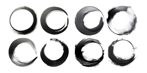 Abstract Brush Strokes on Transparent Background