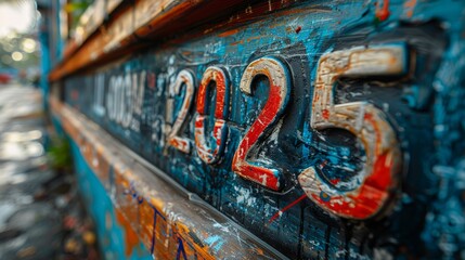 Close up Blackboard with word "2025"