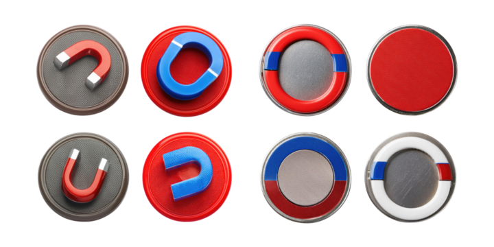 Colorful Magnets on Transparent Background Display