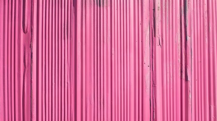Pink Corrugated Metal Sheet with Surface Imperfections