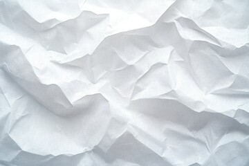 Fototapeta premium Detailed Close-up of Crumpled White Paper with Intricate Textures in Minimalist Style
