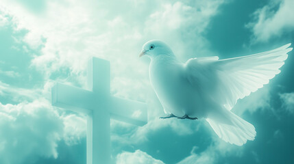 white dove on the cross