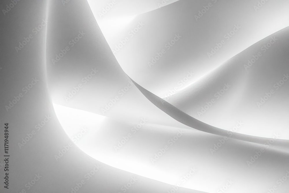 Poster minimalist abstract composition soft curves high contrast monochrome shadow overlay