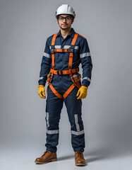 Portrait of a Confident Construction Worker in Safety Gear