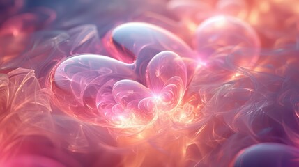 Obraz premium A vibrant, abstract representation of glowing bubbles in a soft, ethereal environment.