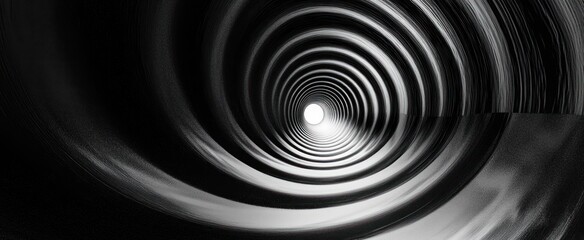 Obraz premium Dynamic Black and White Spiral Pattern Abstract Noise Texture Grayscale Poster Design