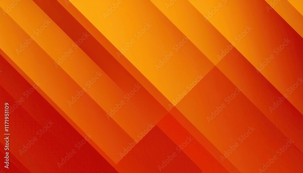 Poster vibrant abstract geometric gradient in warm orange and red tones with diagonal stripes for modern ar