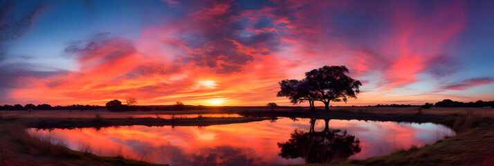 Patchwork Sky: Reverie of a Countryside Sunset