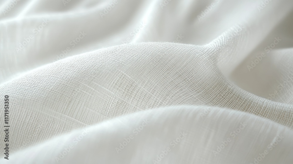 Aufkleber elegant white fabric texture background close-up soft light calmness minimalist design