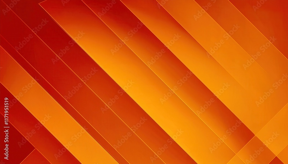 Poster vibrant abstract geometric gradient in warm orange and red tones with diagonal stripes for modern ar