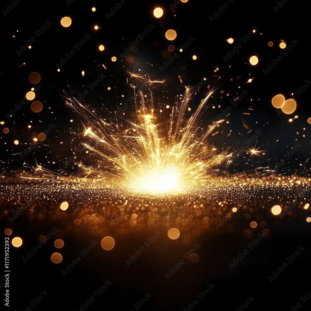 Aufkleber golden sparks exploding background for celebrations and festivals