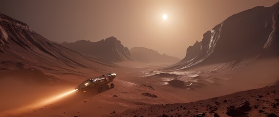 Adventures on Mars depicted through artistic landscapes enriched with detail and context