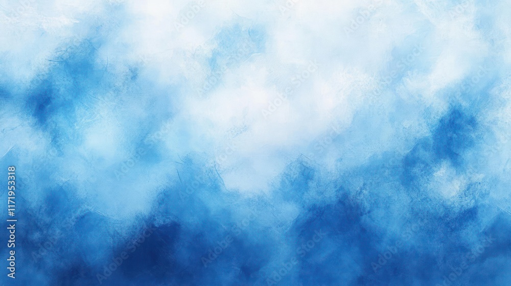 Poster calm abstract watercolor background in soft blue tones with gentle light diffusion and smooth gradie