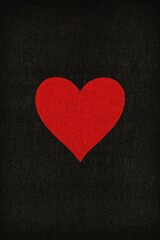 Obraz premium A vibrant red heart glows against a sleek black background, framed by a striking red border, embodying love and passion this Valentine's Day.