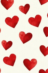 A vibrant cluster of red hearts radiates affection against a pure white backdrop, evoking warmth and love for Valentineâ€™s Day.