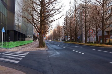 January 1, 2025. Sendai, Miyagi Prefecture, Japan.Sendai's downtown area at 7am on New Year's Day.