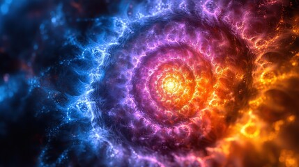 Cosmic spiral event universe digital art vibrant colors abstract space exploration