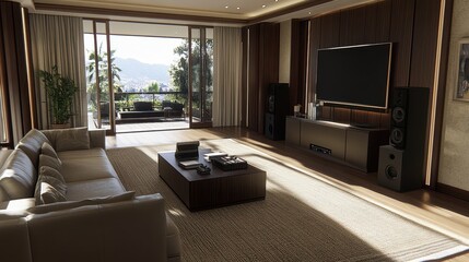 A cozy living room adorned with heart-shaped decorations, soft lighting, and a romantic atmosphere, perfect for celebrating love this Valentine's Day.