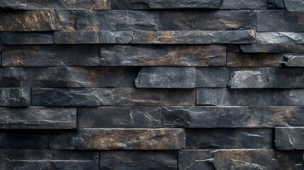 Dark Grey Stone Brick Wall Texture Background