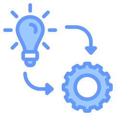 Implementation Icon Line Blue Style