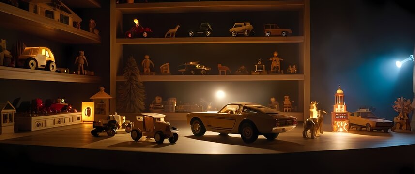 Beautifully crafted wooden toys displayed in an organized setting