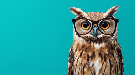 Obraz premium an owl with glasses, colorful background