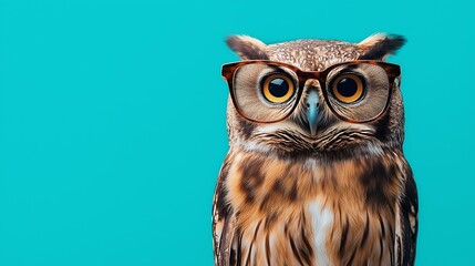 Obraz premium an owl with glasses, colorful background