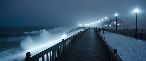 Breezy boardwalks revealing a love for coastal communities uniting amid waves