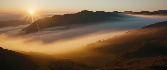Charming landscapes touched by golden hour light enhancing their beauty