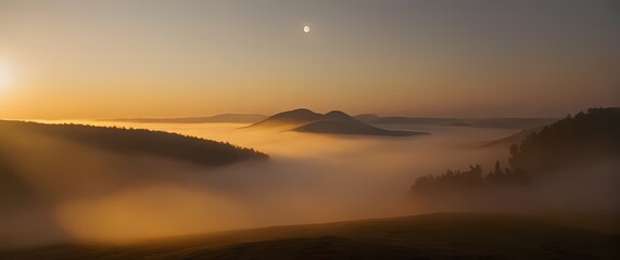 Charming landscapes touched by golden hour light enhancing their beauty