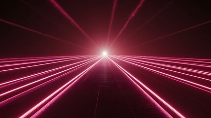 Abstract Pink Light Streaks Converging to a Point